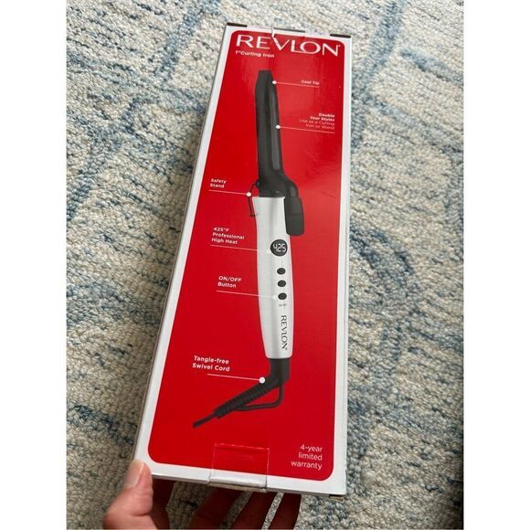 Revlon 1 inch curling iron color white 525 professional high heat, tangle free - Picture 3 of 5